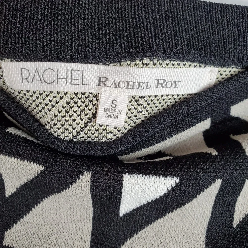 Rachel Roy Straight & Pencil Skirt Women's Small Black Yellow  Geometric Stretch